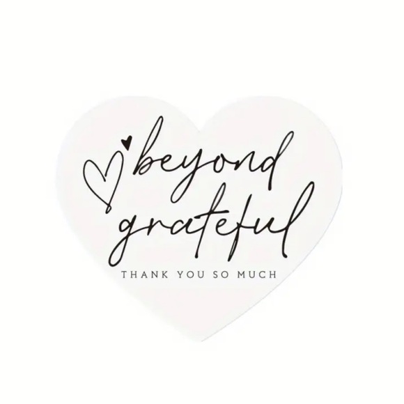Thank You Cards Heart-Shaped 50 'Beyond Grateful' - Picture 1 of 1